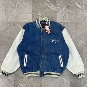 Vintage Elvis Presley Jean Jacket Mens XL Dead Stock Fleece Lined Denim Bomber